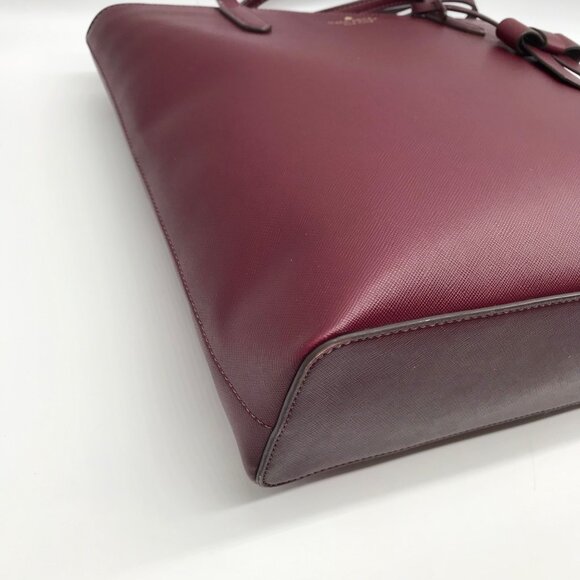 Kate Spade Dark Purple Saffiano Leather Brynn Tote Bag - Picture 9 of 11